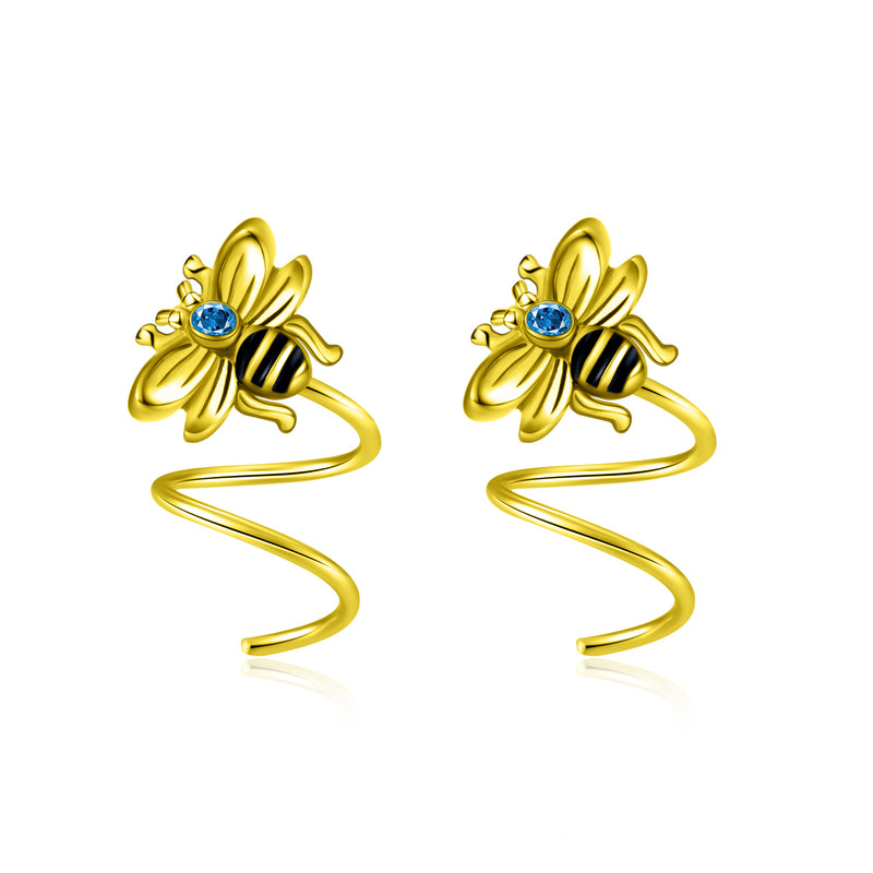 Bee Earrings 925 Silver - Bella Trendee