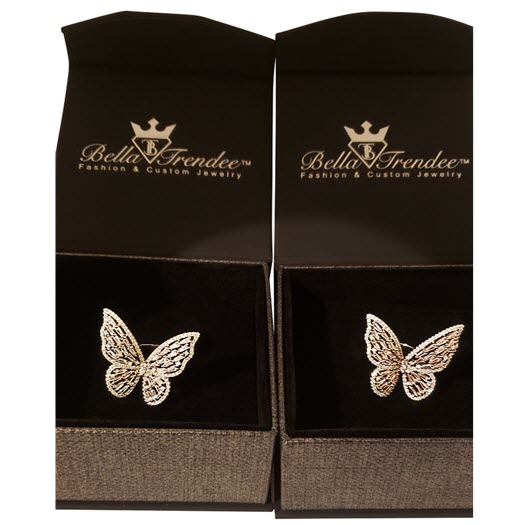 Butterfly ring 925 Silver Cubic Zirconia - Bella Trendee