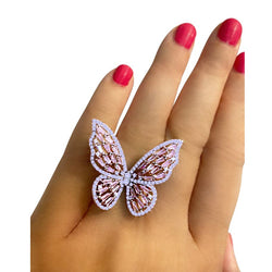 Butterfly ring 925 Silver Cubic Zirconia - Bella Trendee