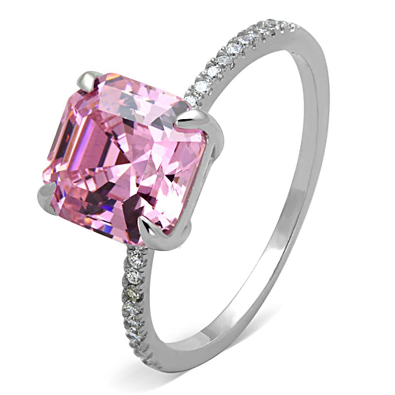 925 Sterling Silver Ring with Cubic in Rose - Bella Trendee