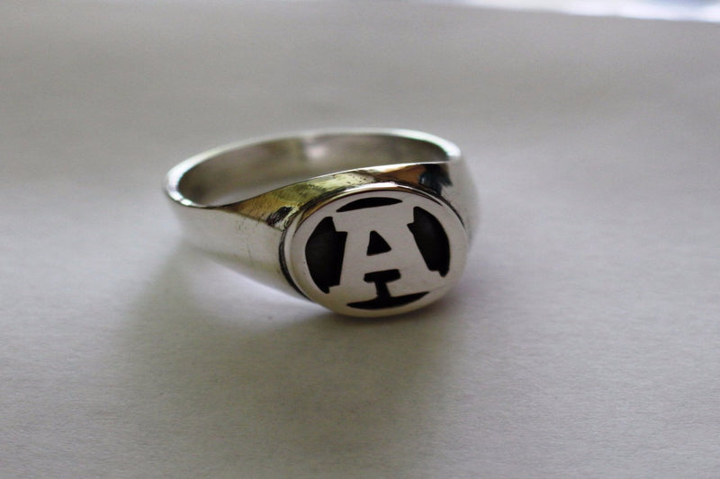 Custom Made Silver Monogram Ring - Bella Trendee